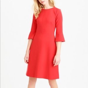 J.crew bell sleeve crepe dress